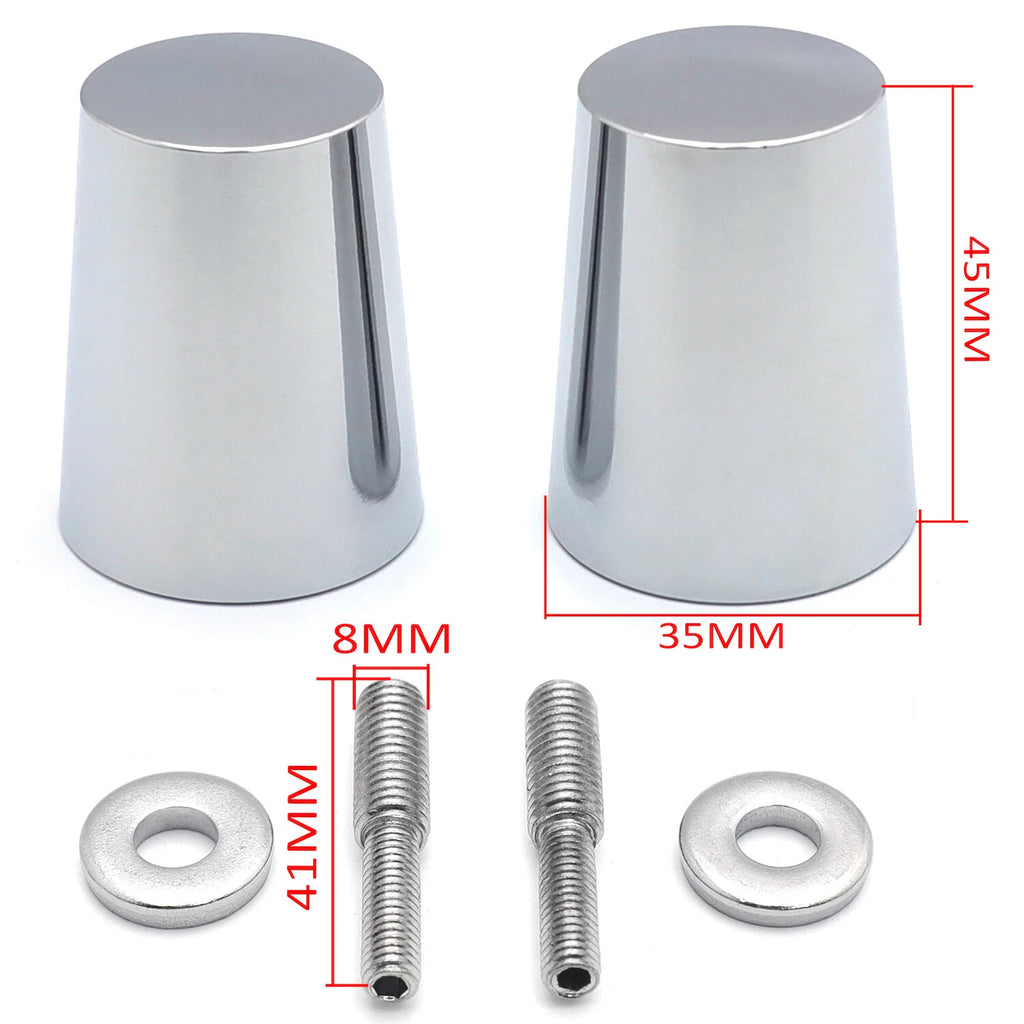 Set of 2 Chrome Handle Bar Ends for Suzuki GSXR 1000, Yamaha R1, R6