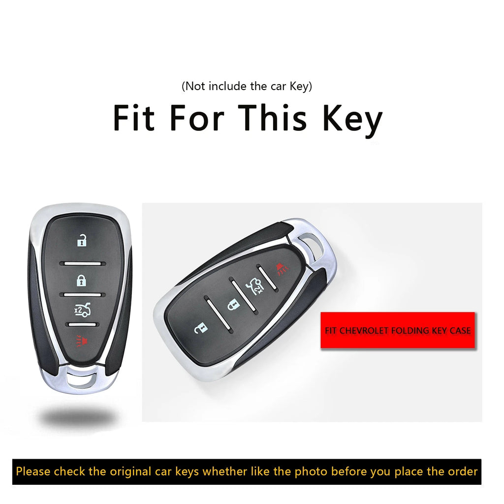 Matte Black Carbon Fiber Style Keyless Entry Key Holder Chain for Chevy (-)