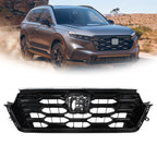 Front Upper Grille Assembly for Honda CR-V (2023–2024) Gloss Black Honeycomb