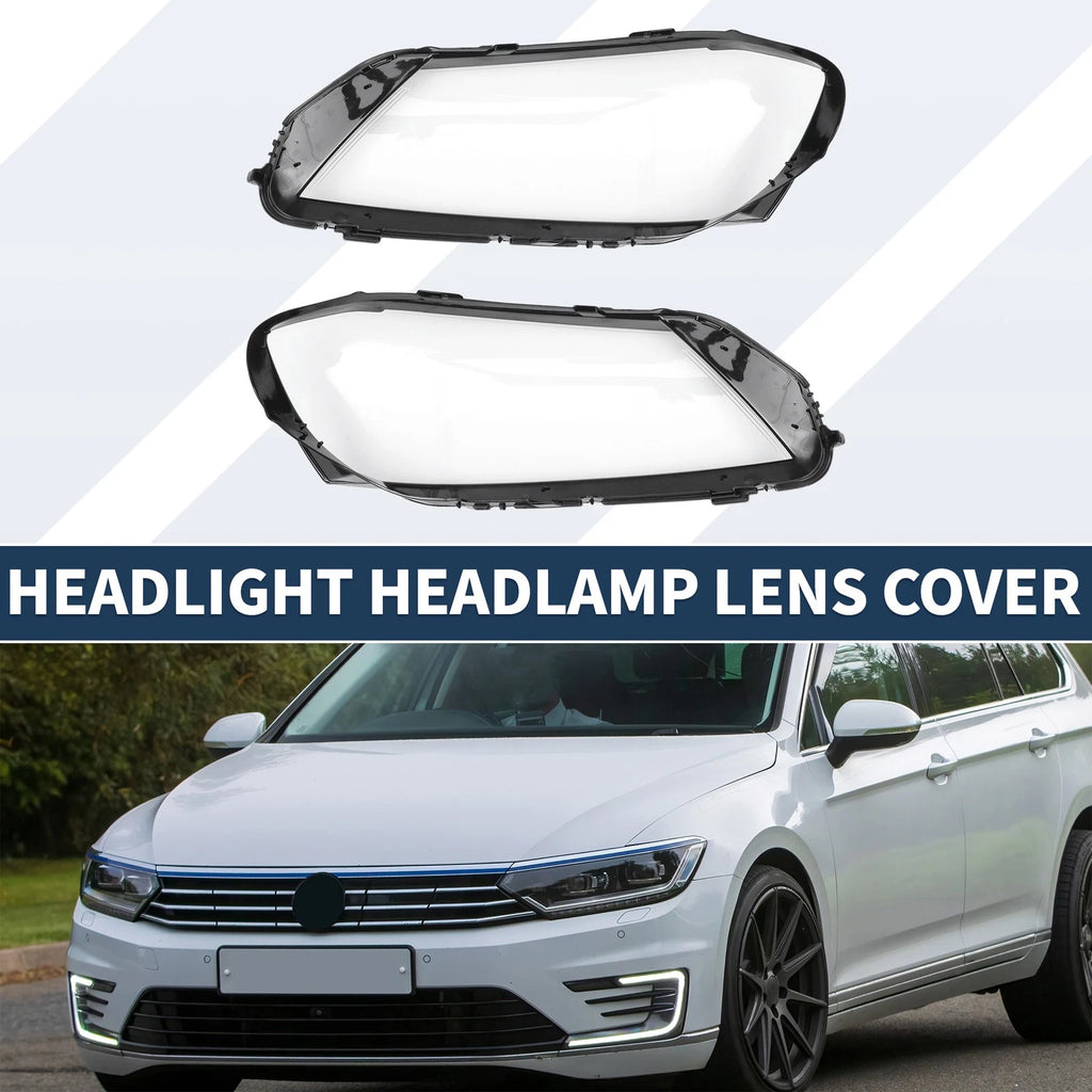 1 Pair Headlight Lens Cover for Volkswagen Passat B7 (2012–2015)