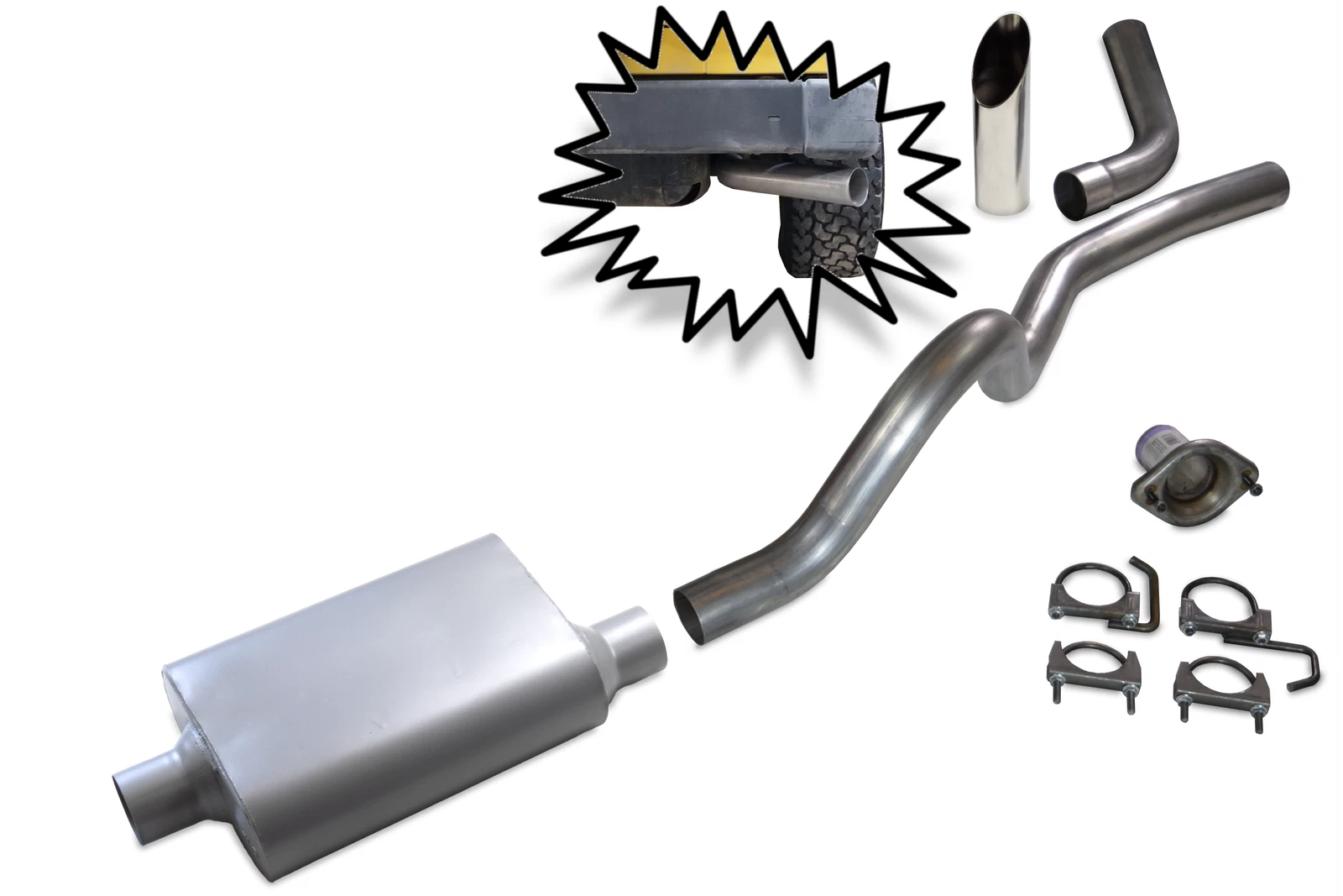 2.5" Aluminized Exhaust Kit for Jeep Wrangler TJ (1997–2000)