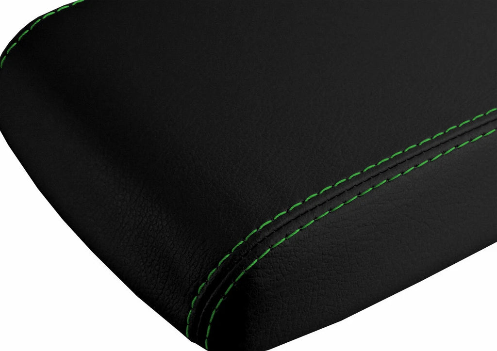 Console Lid Pull Over Cover Leather for Dodge Challenger (2008–2014) Green Stitch