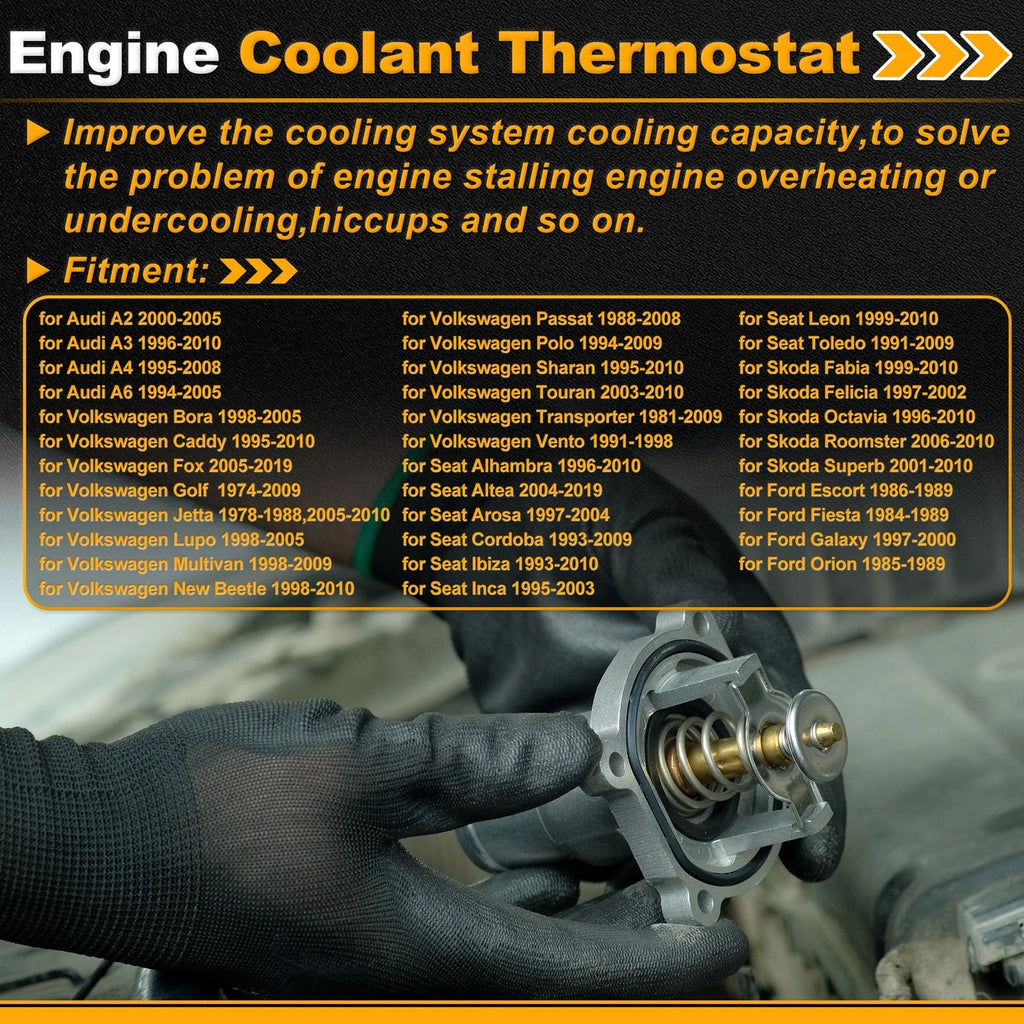 Engine Coolant Thermostat 068121113H for Audi A2 (2000–2005) with Seal
