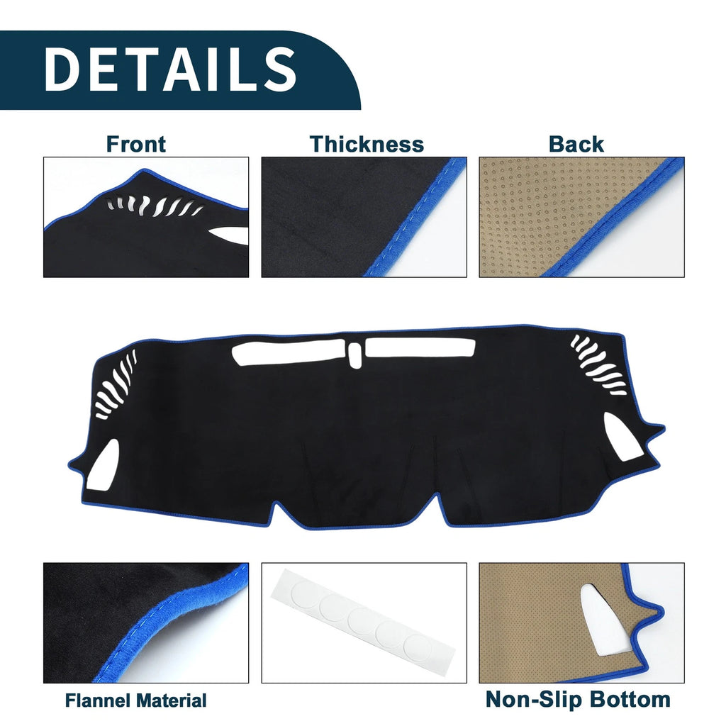 Dashboard Cover Mat for Subaru Levorg (2014–2021) Black Blue Set of 1