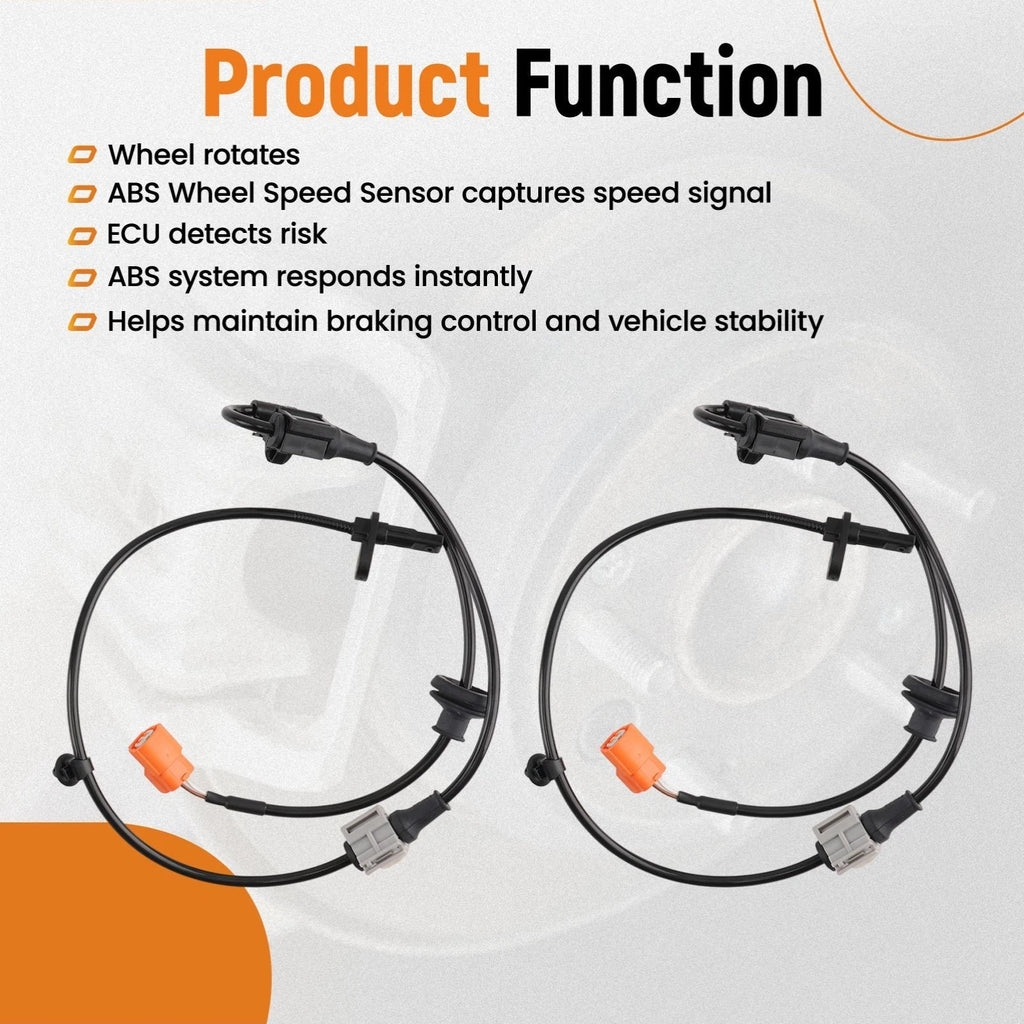 2X Front ABS Speed Sensor for Honda Ridgeline (2006-2014)