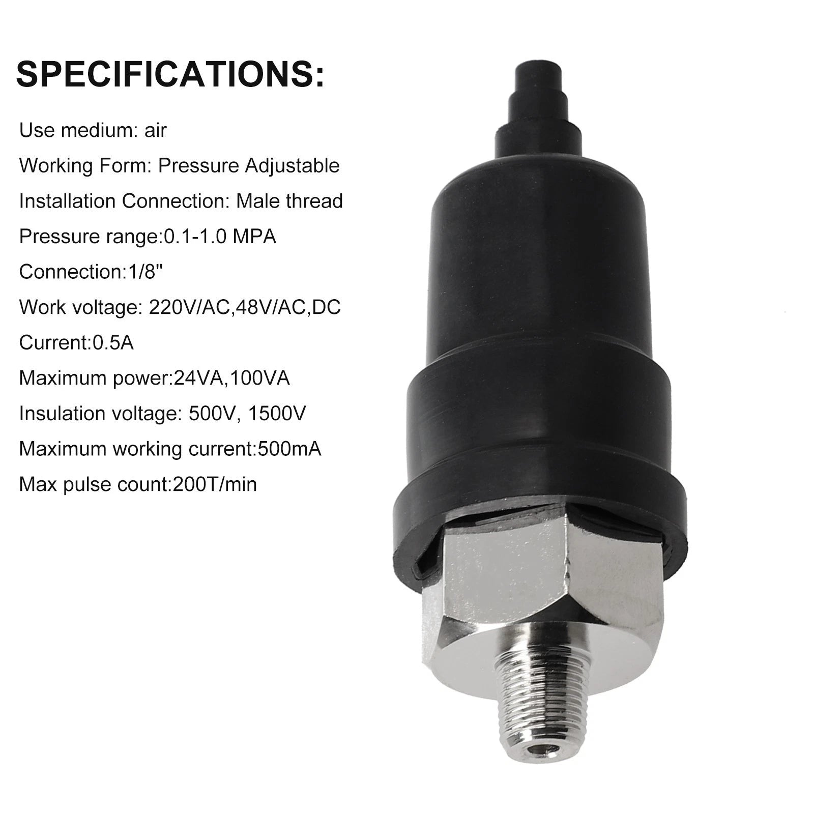 Adjustable Pressure Switch for Various Applications (220V/AC, 48V/AC)