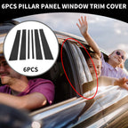 6 Pcs Window Trim Cover for Ford Expedition (1997–2016) Black