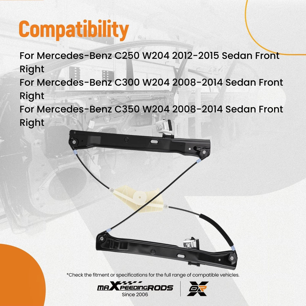 Front Right Window Regulator for Benz C300 E250 E350 E550 (2008-2016)