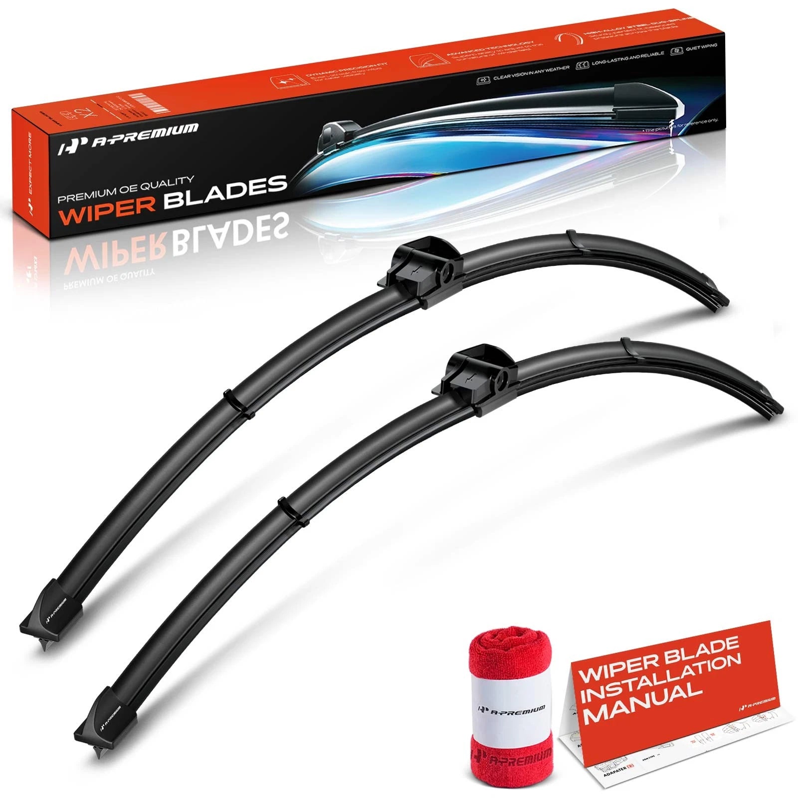 2X Front Windshield Wiper Blades for Mercedes E350 S500 CLS550 (2007–2016)