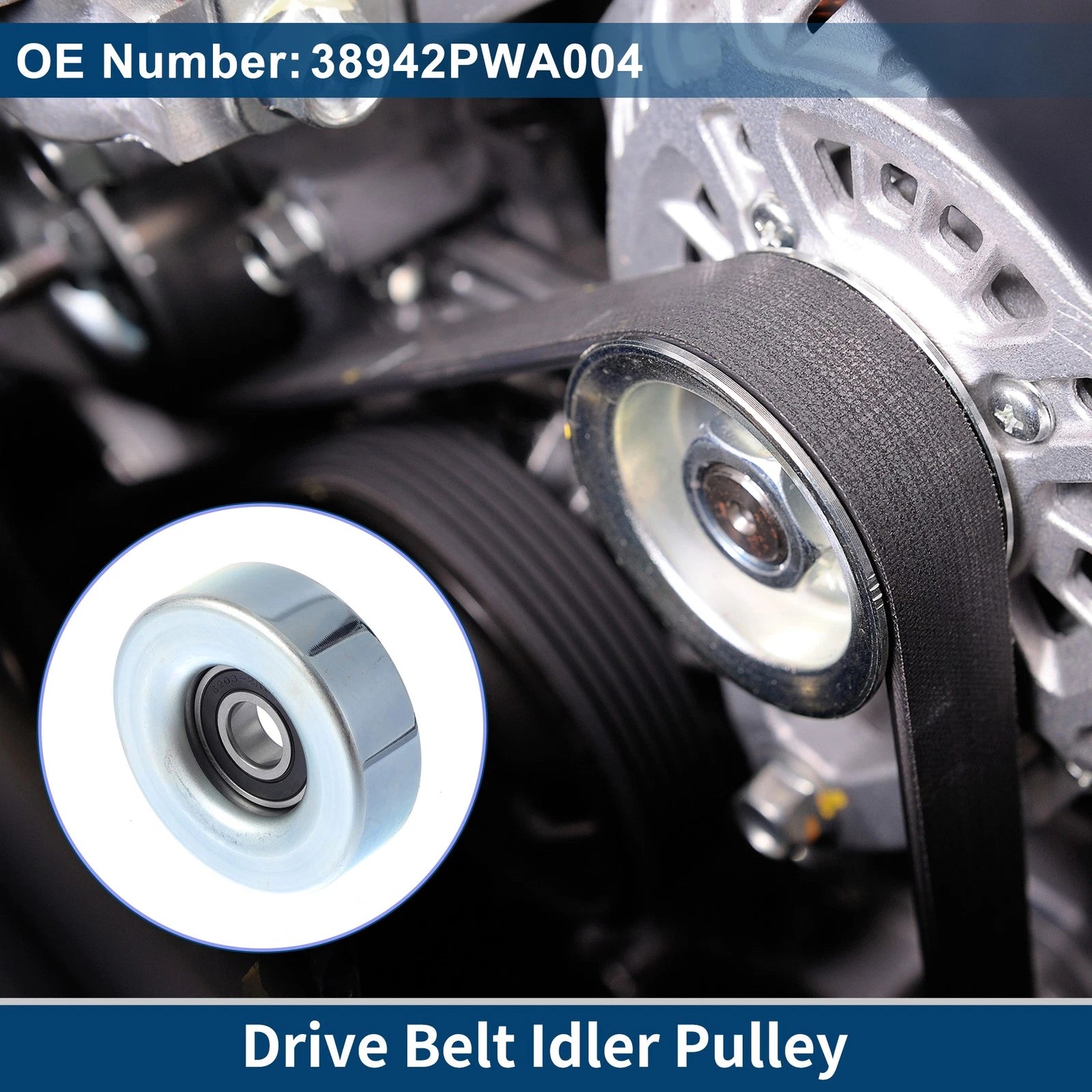 Drive Belt Idler Pulley for Honda Fit (2006–2008) No. 38942PWA004 1 Pc