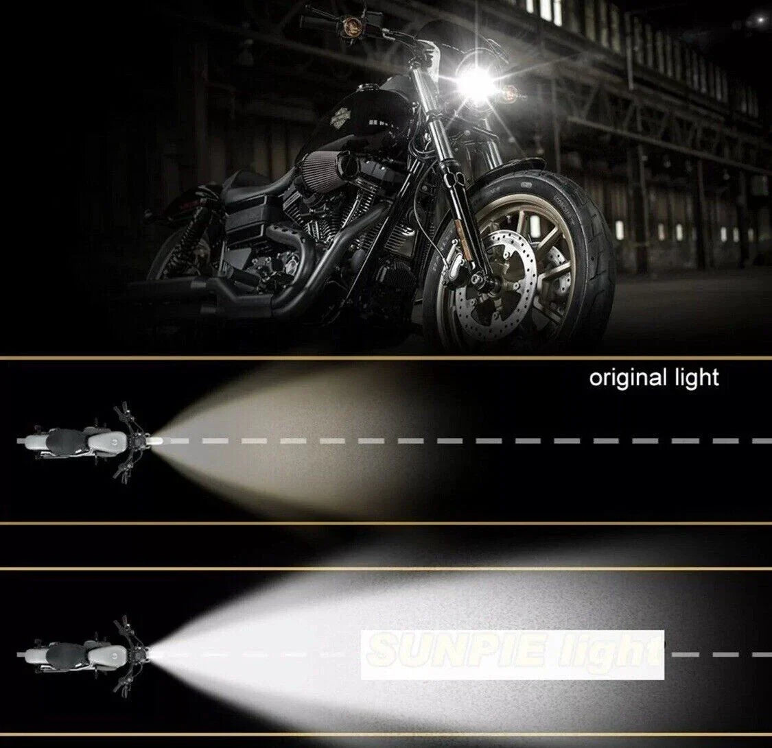 6'' Chrome LED Headlight for Harley Sportster Softail Chopper