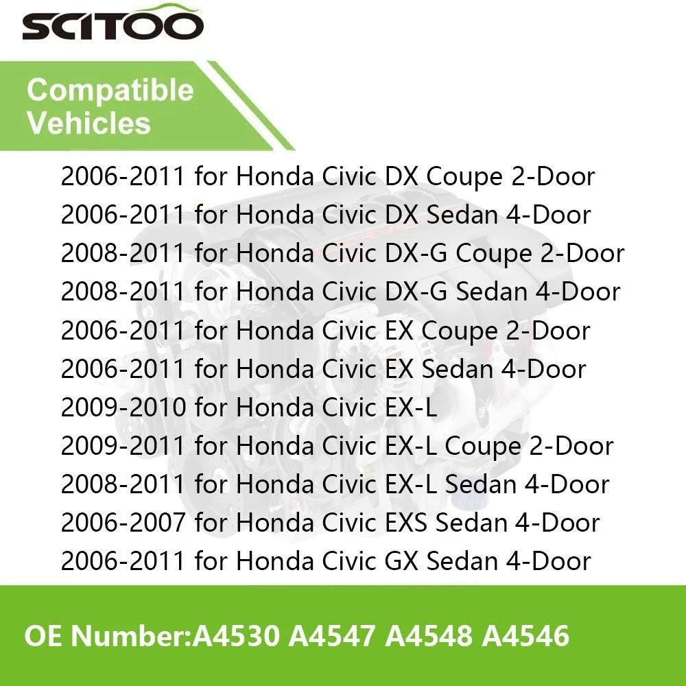 Set of 4 Engine Motor Trans Mounts for Honda Civic 1.8L (2006–2010)