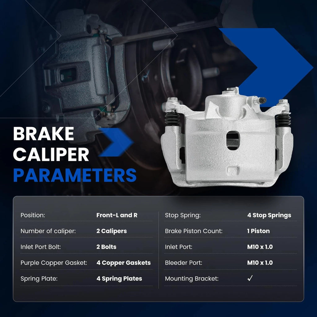 Front Disc Brake Calipers w/ Bracket for 2003-2011 Honda Element 2.4L