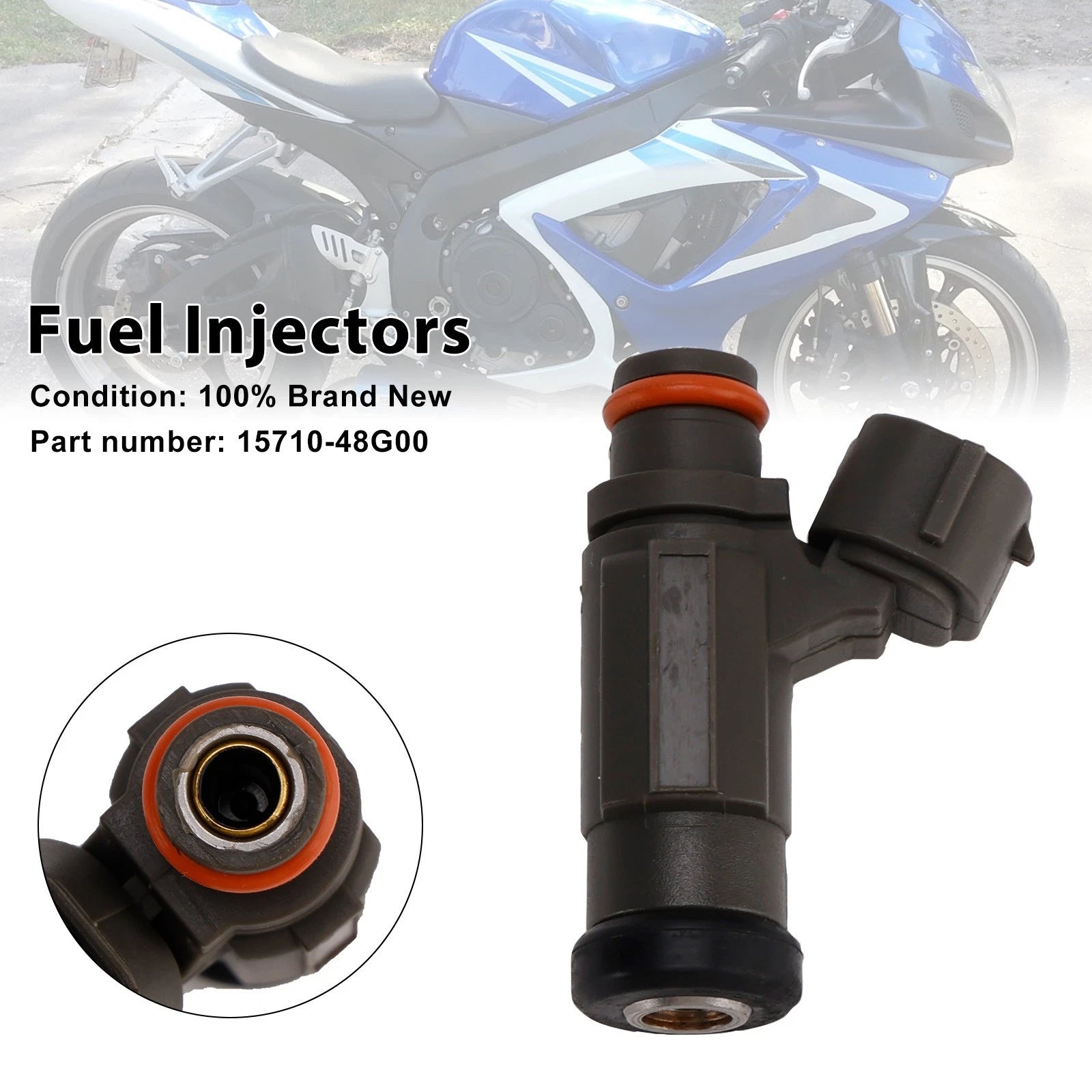 Set of 4 Fuel Injectors for Suzuki Boulevard M109R C109R M90 GSX-R600 (15710-48G00)