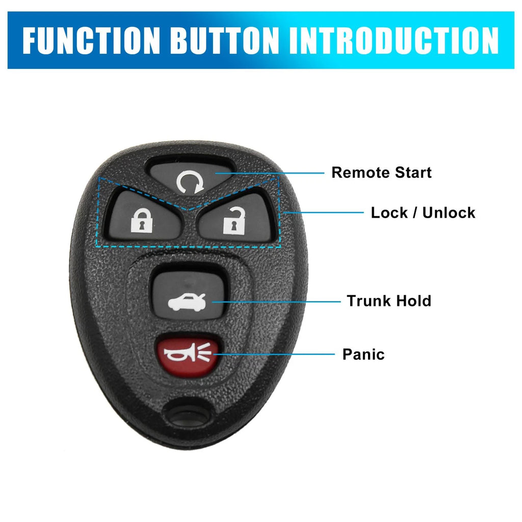 Key Fob Remote Case Shell OUC60270 for Chevrolet Impala (2006–2009)