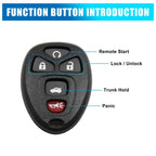 Key Fob Remote Case Shell OUC60270 for Chevrolet Impala (2006–2009)
