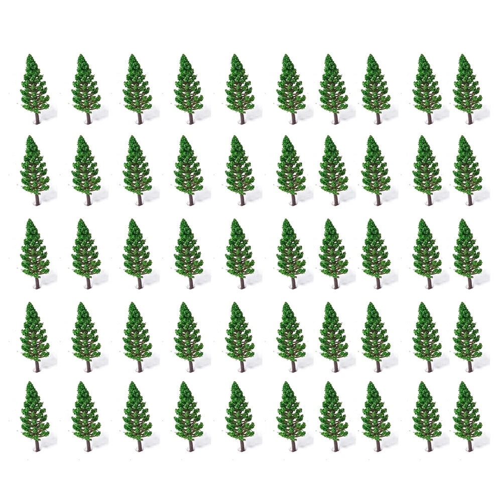 50pcs 1.88" Pine Trees for Railroad Landscape Scenery