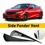 Black Side Fender Vents Air Wing Cover for Honda Civic (2016–2020)