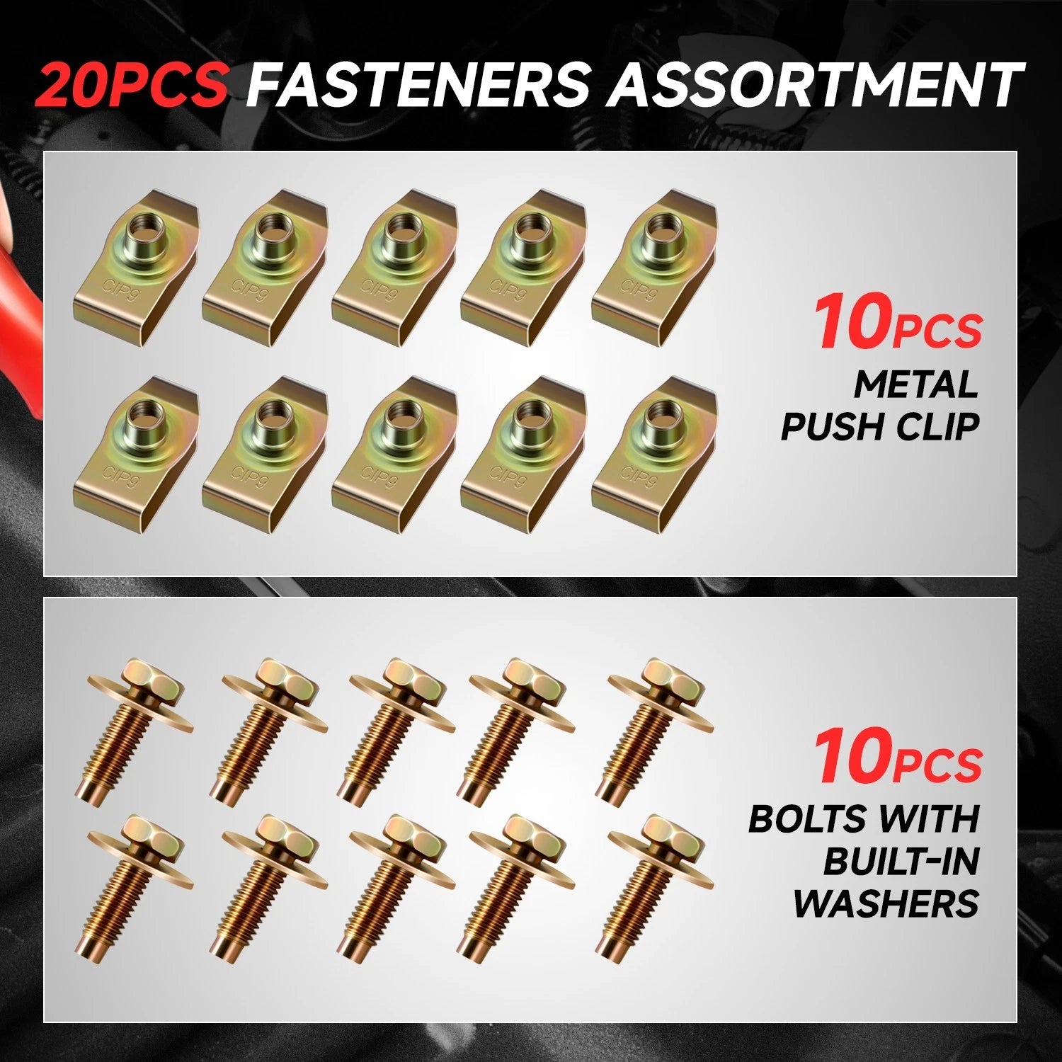Set of 10 Alloy Steel Gold M6 Fasteners for Infiniti G35 G37 Nissan 350Z