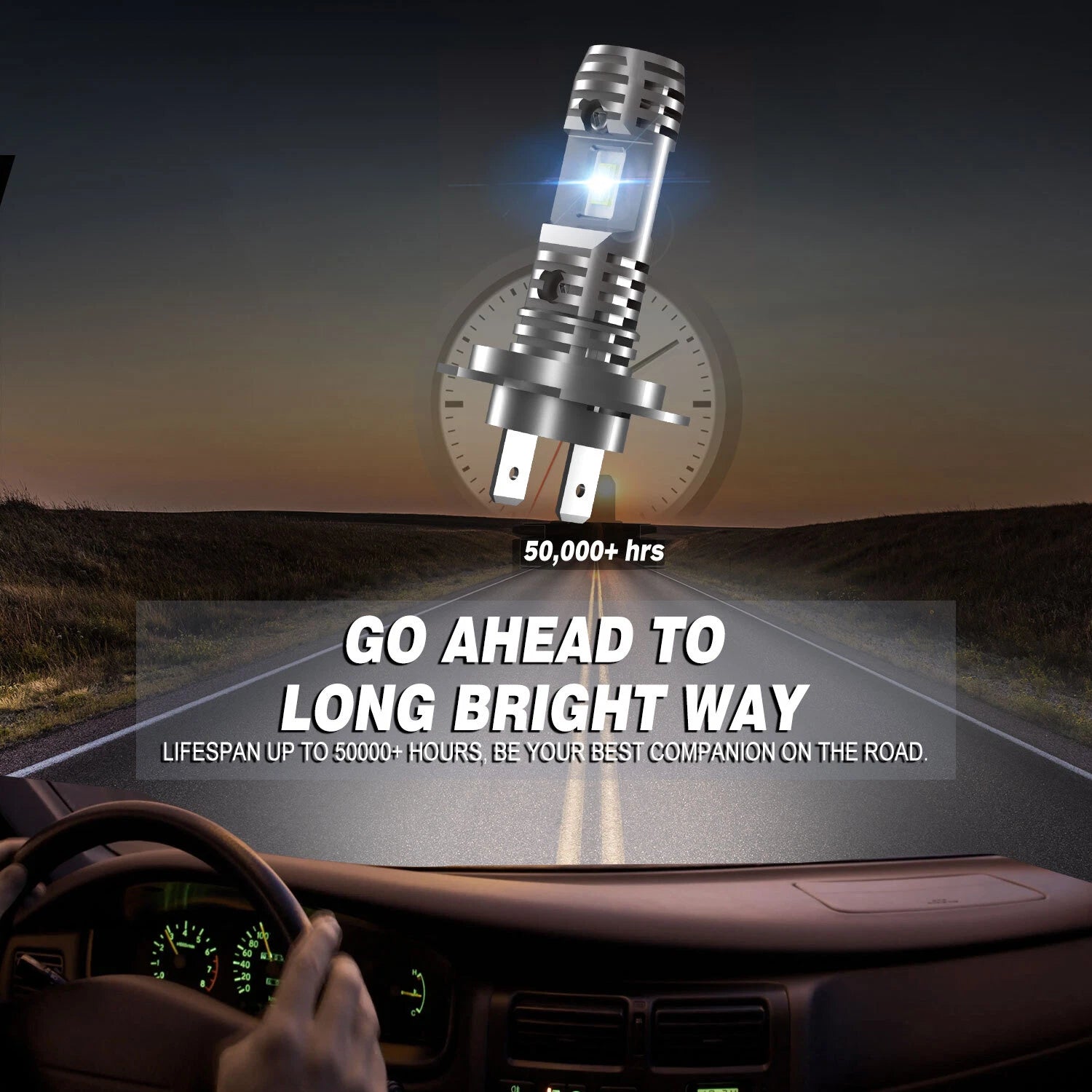 2X H7 LED Headlight Bulbs for NOVSIGHT (6500K, 10000LM)