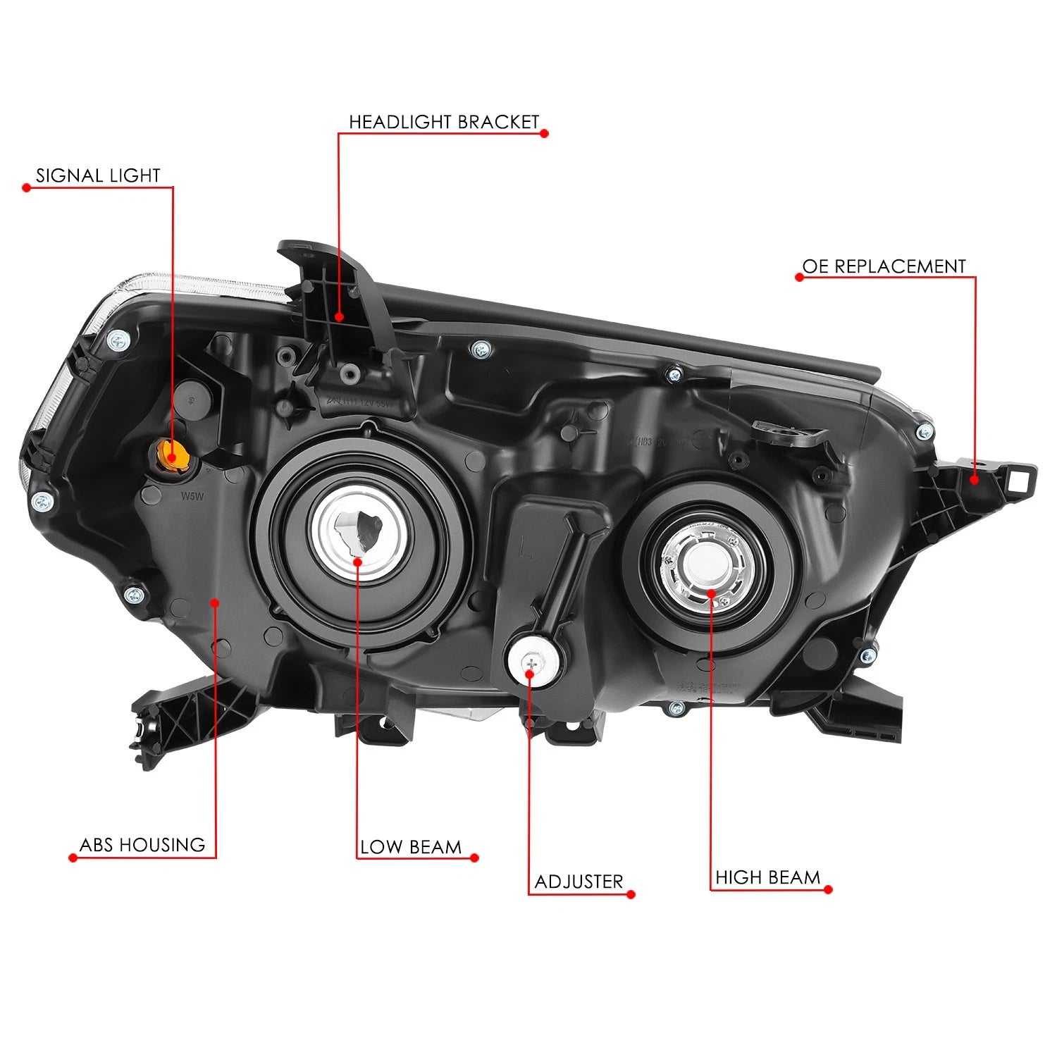 Driver Left Side Headlight for Toyota 4Runner (2010–2013) OE Style