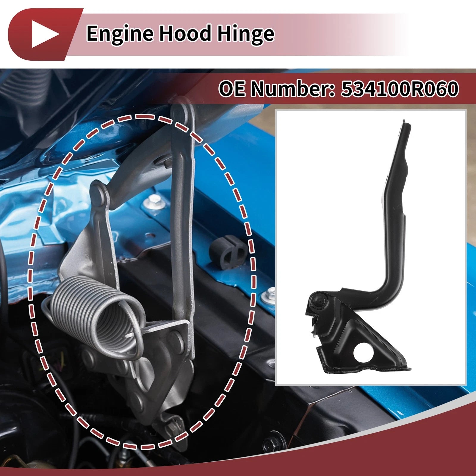 Hood Hinge for Toyota RAV4 (2009–2013) Right Side, 1 pcs