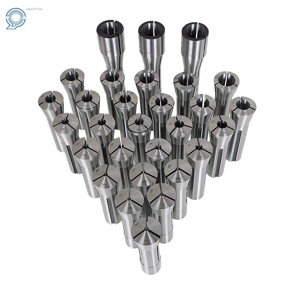 Set of 29 R8 Collets for Metric 1/32" - 1"
