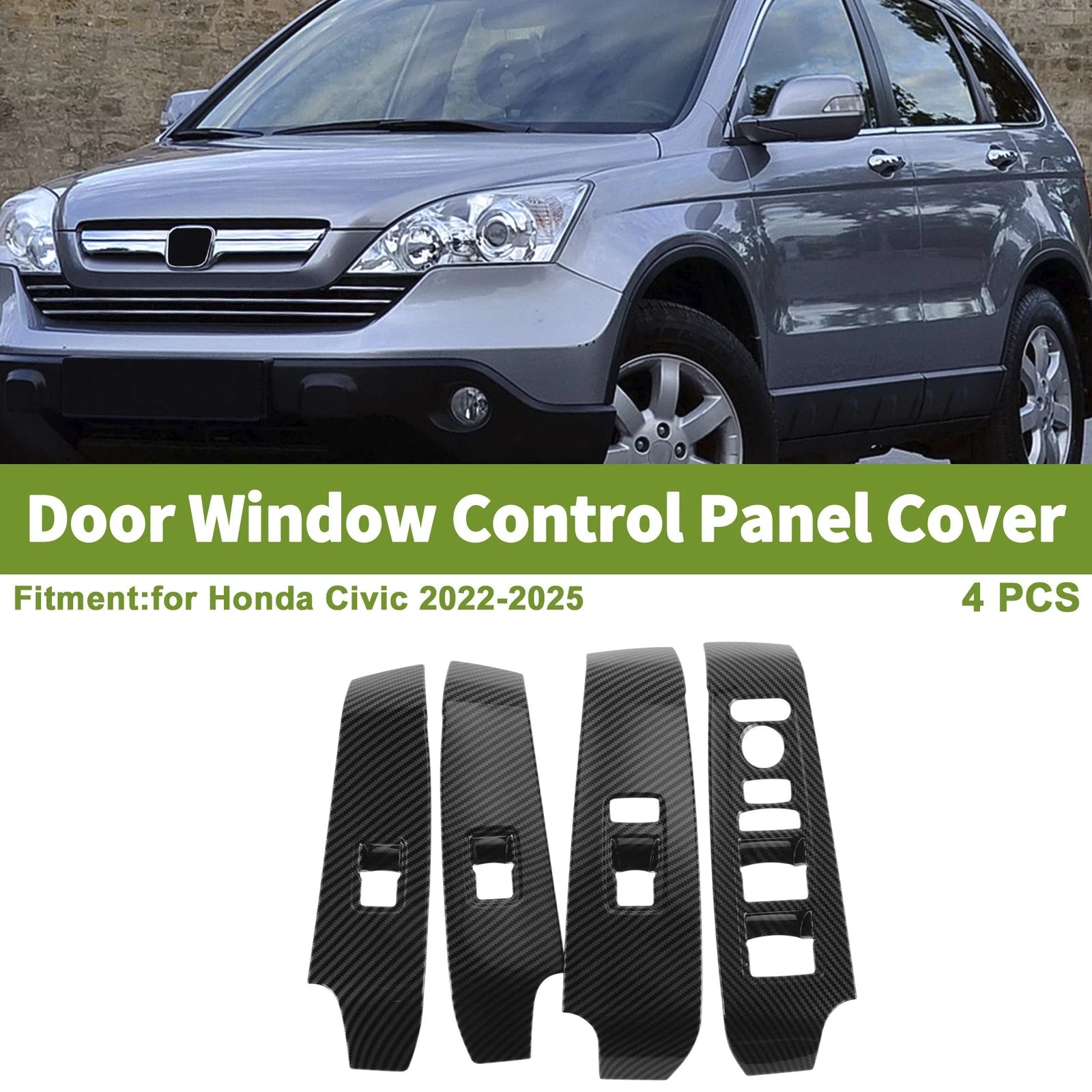Set of 4 Window Switch Bezel Covers for Honda Civic (2022–2025)
