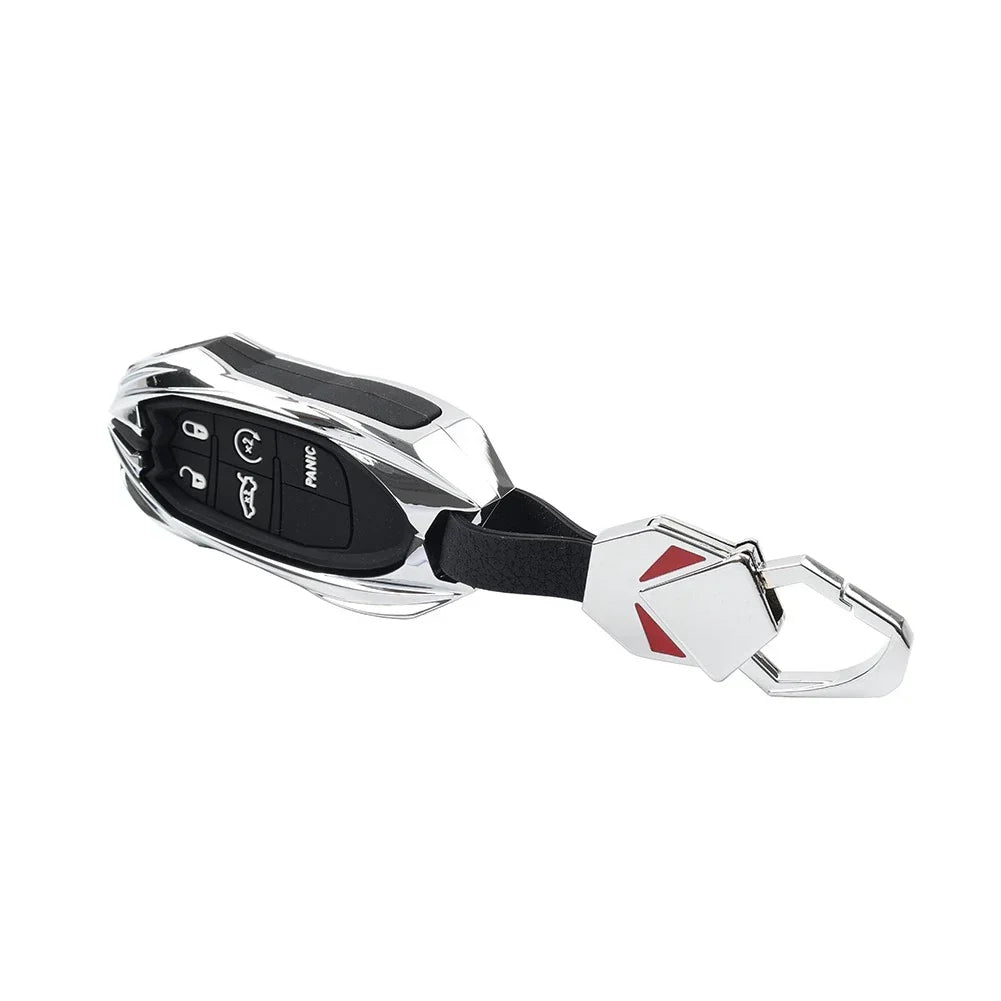 Silver 5-Button Smart Key Fob Shell Cover for Jeep Grand Cherokee (2014-2023)