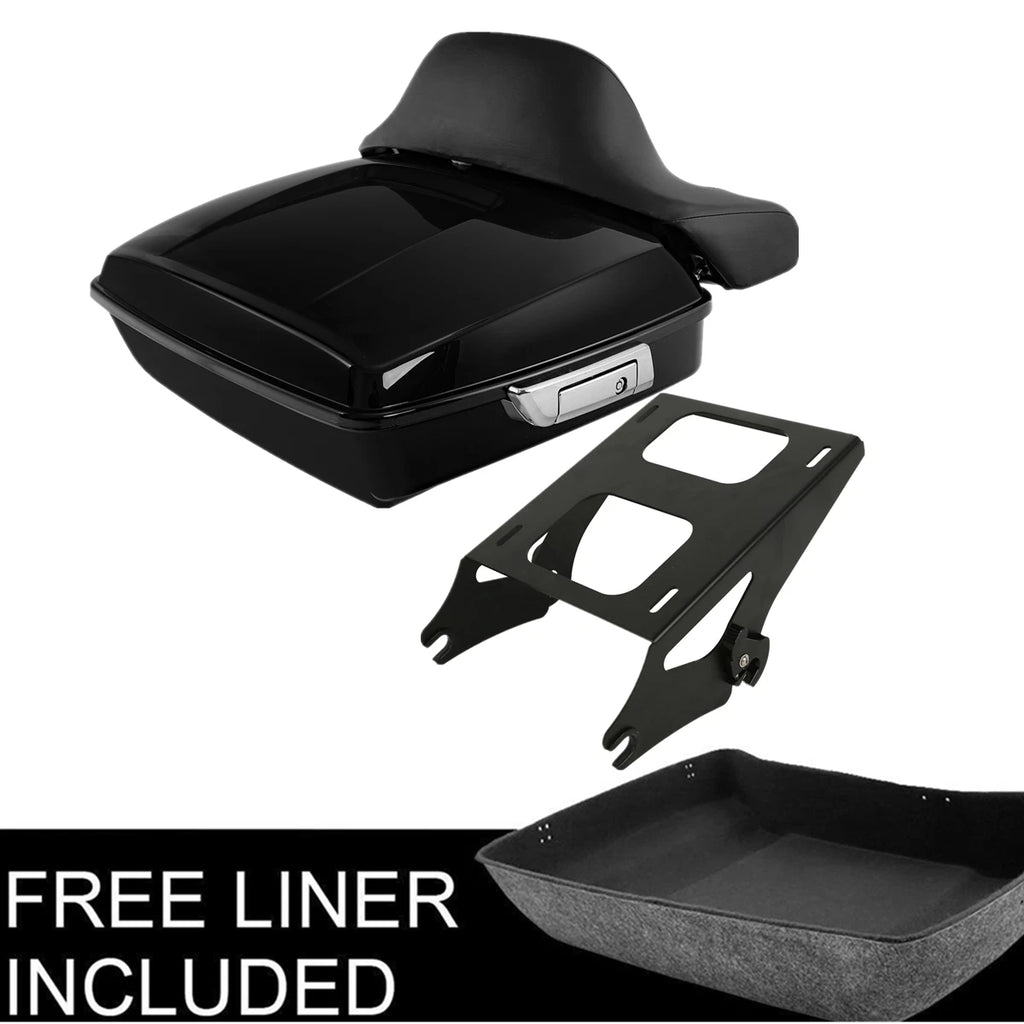 Chopped Trunk Backrest Pad Mount Rack for Harley Touring Road Glide (2014–2026)