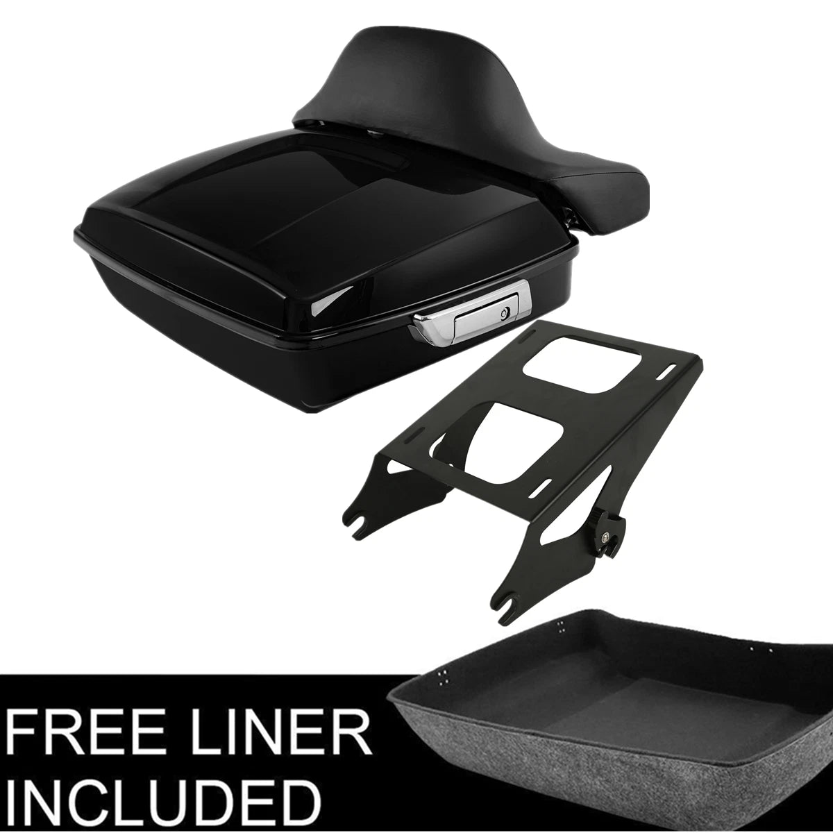 Chopped Trunk Backrest Pad Mount Rack for Harley Touring Road Glide (2014–2026)