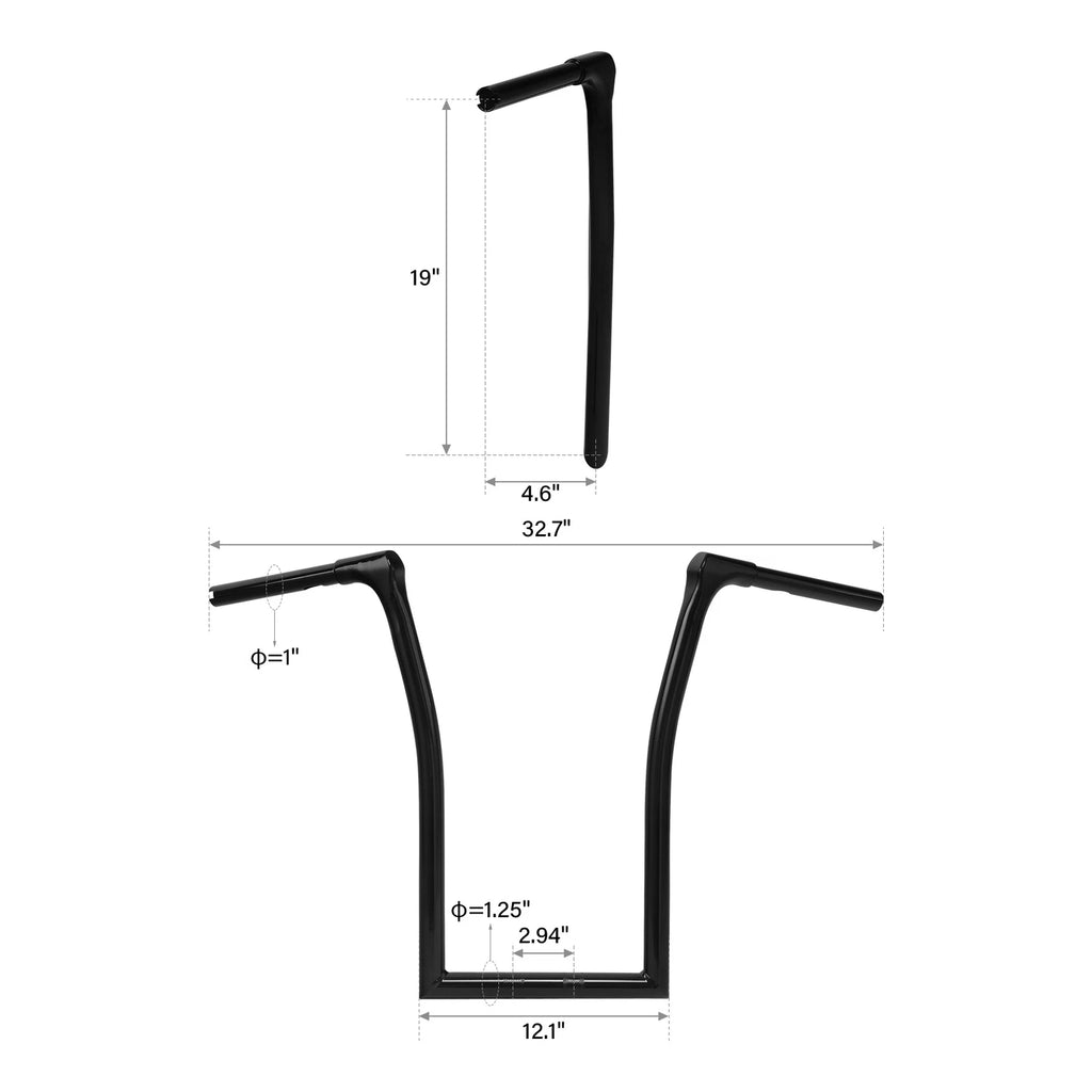 19" Rise Ape Hanger Handlebar for Harley FLFB FLFBS FXBR (2018–2023)