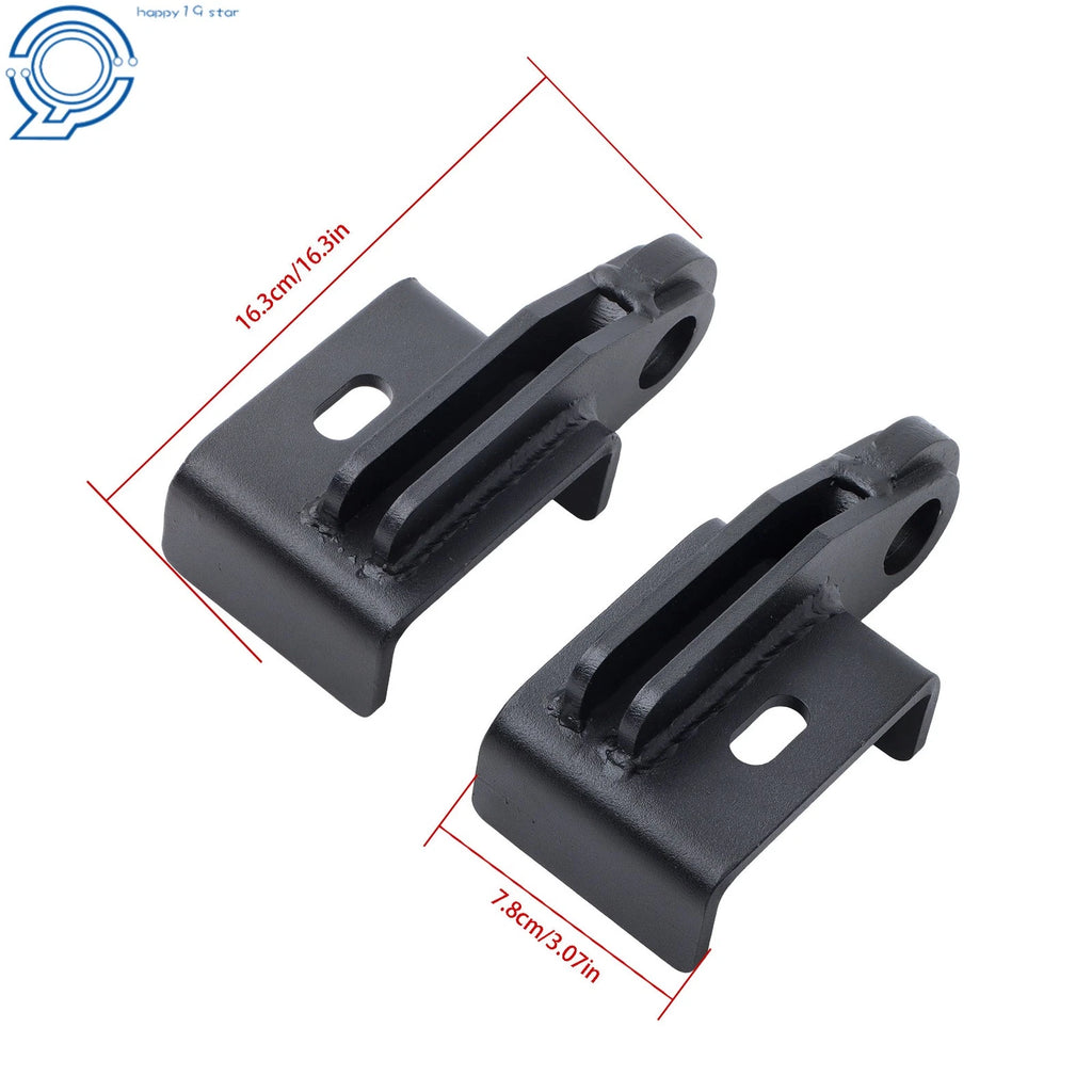 2X Black Front Tow Hook Brackets for Toyota Tacoma (2009–2023)