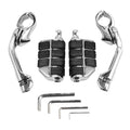 Long Angled Highway Foot Pegs for 1.25" Engine Guard Bar (Fitment Specific)