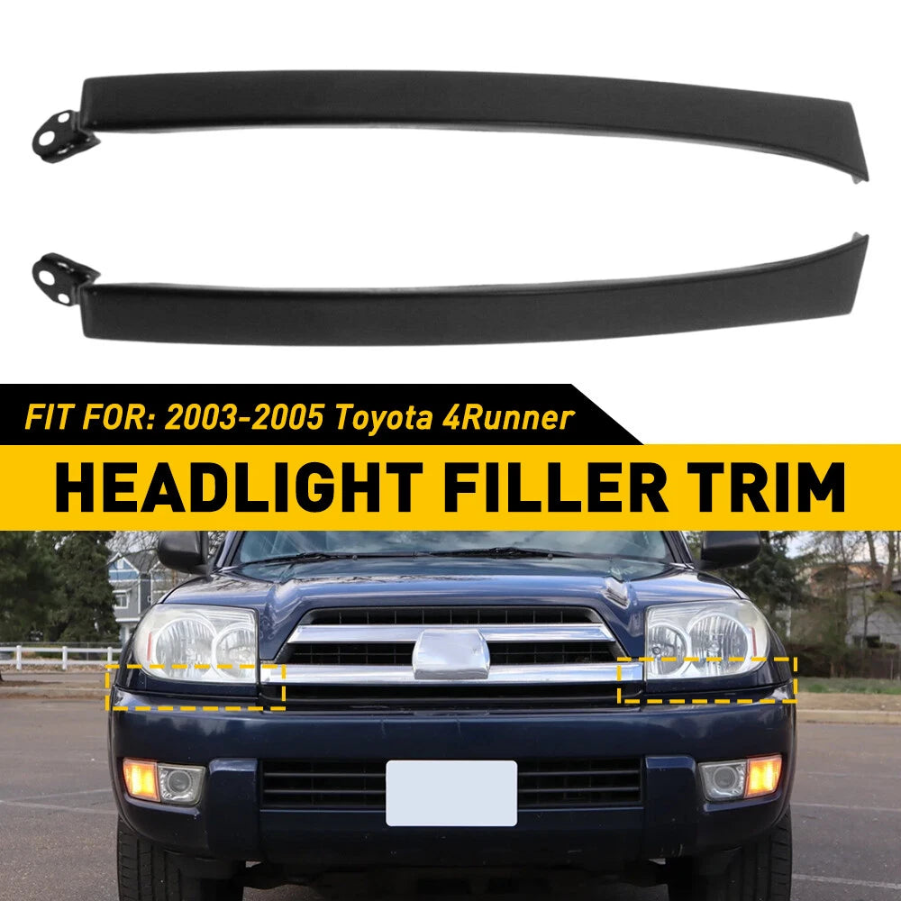 Set of 2 Front Grille Headlight Filler Trim Panels for Toyota 4Runner (2003–2005)