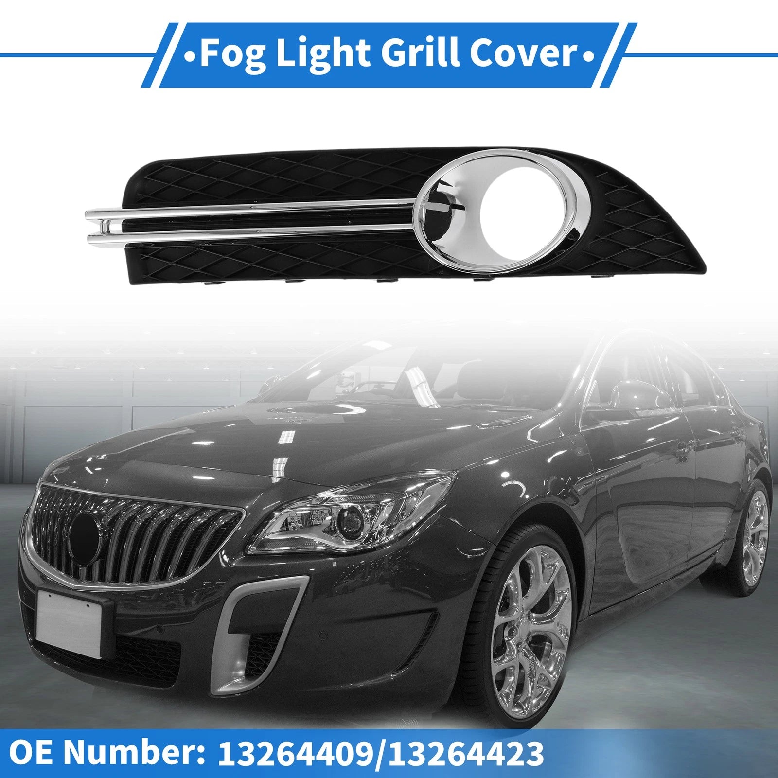 1 Pc Fog Light Grill for Buick Regal (2009) No. 13264409/13264423