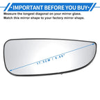Heated Right Passenger Side Lower Mirror Glass for Dodge