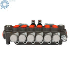 6 Spool Hydraulic Backhoe Directional Control Valve w/ 2 Joysticks (21 GPM)