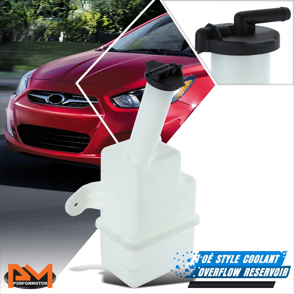 Coolant Fluid Reservoir Overflow Tank Bottle w/Cap for Hyundai Accent (2009–2011)