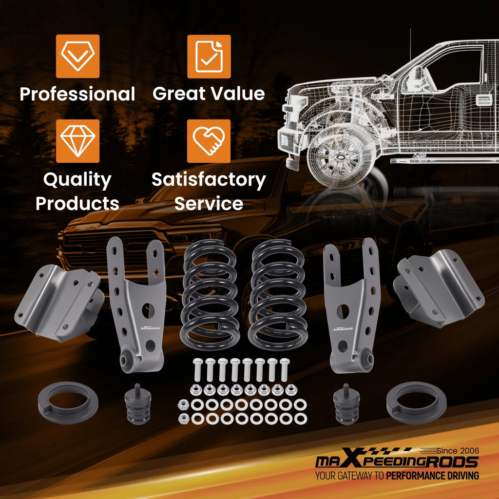 Drop Lowering Kit Front Rear for Dodge Ram 1500 2WD V8 (1994–1999) 2"/3" 4"