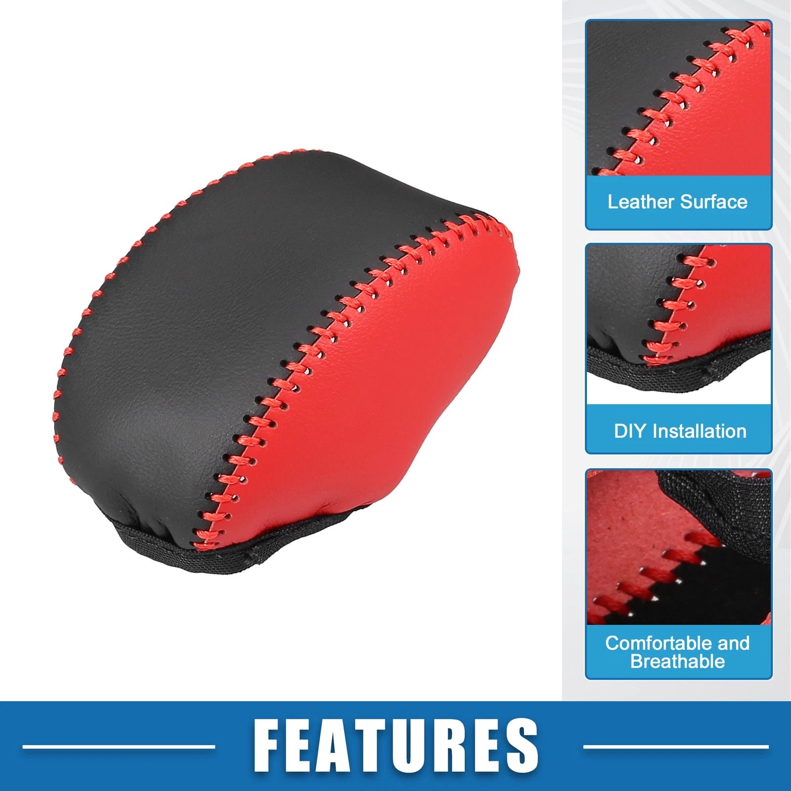 Automatic Gear Shift Knob Cover for Toyota RAV4 (2019–2023) Black Red