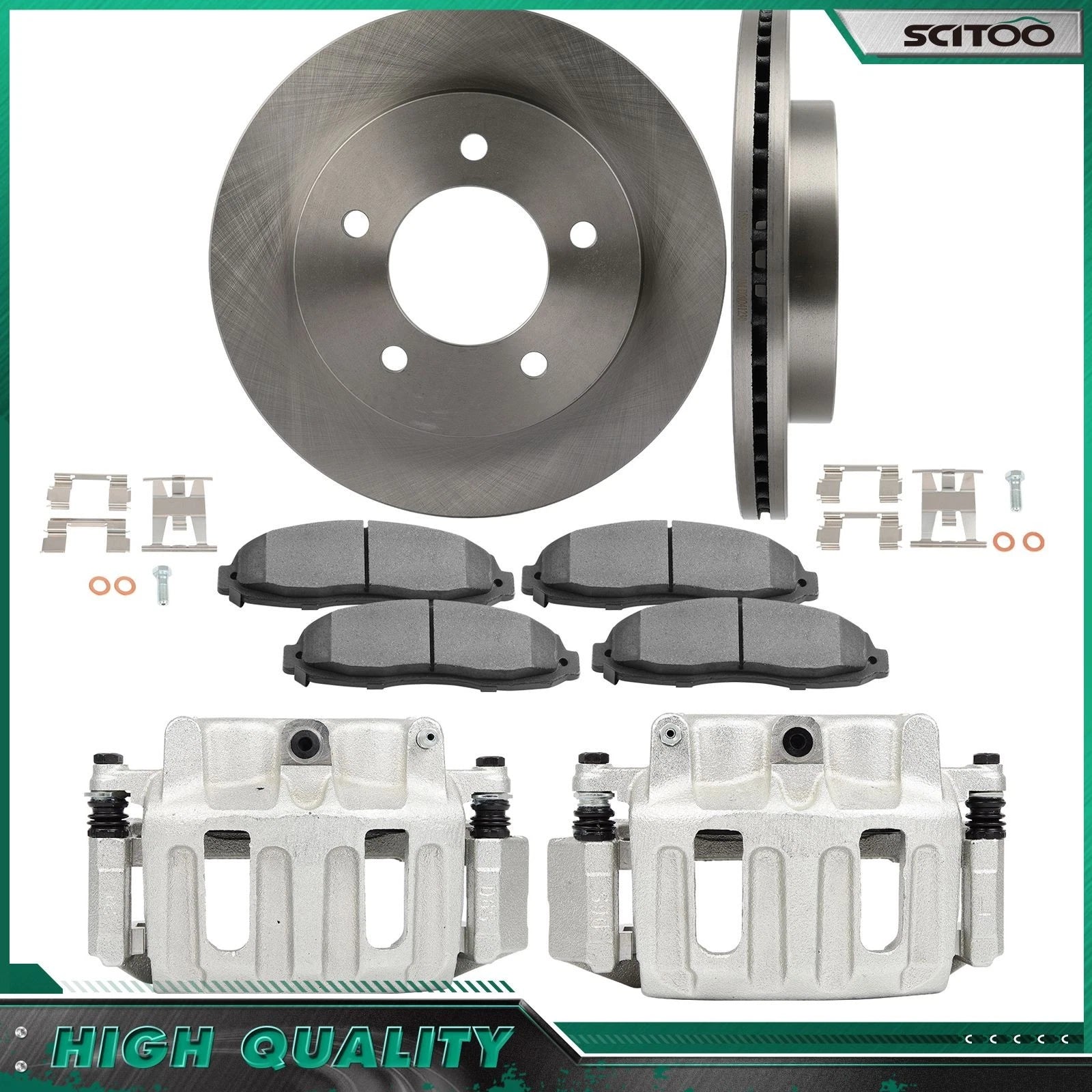 Front Brake Calipers & Rotors with Ceramic Pads for Ford F-150 (1997–2003)