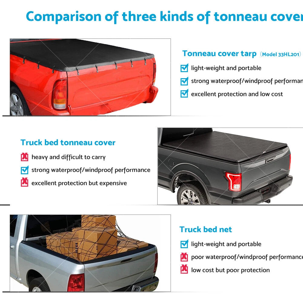 Tonneau Cover Black Tarp for Holden Commodore Ute (1990–2001)