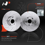 Front Drilled Brake Rotors & Ceramic Pads for Toyota Highlander (2001–2007)