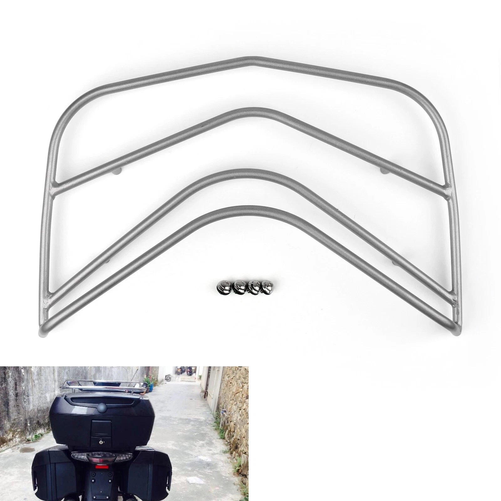 Rear Top Box Trunk Rack for BMW K1600GTL (2011–2014) T08 Silver