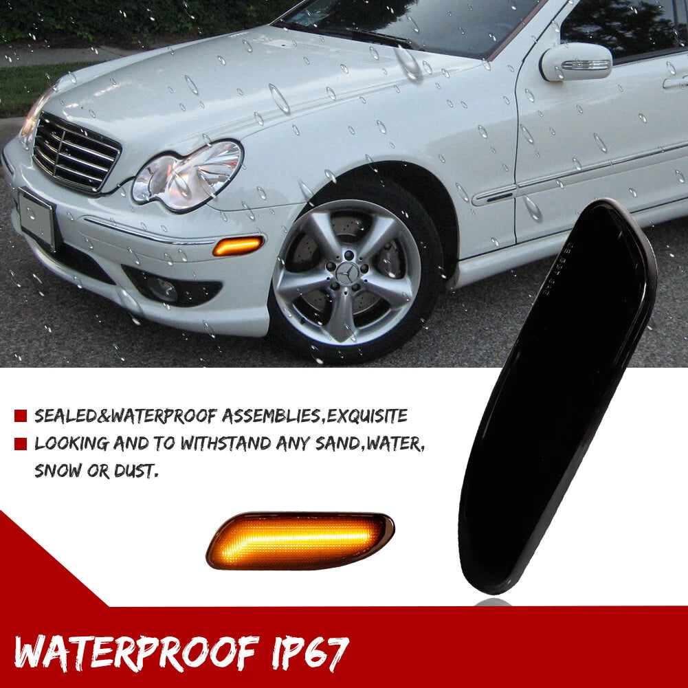 Smoked LED Amber Side Marker Light for Mercedes Benz W203 C-Class (2001–2007)