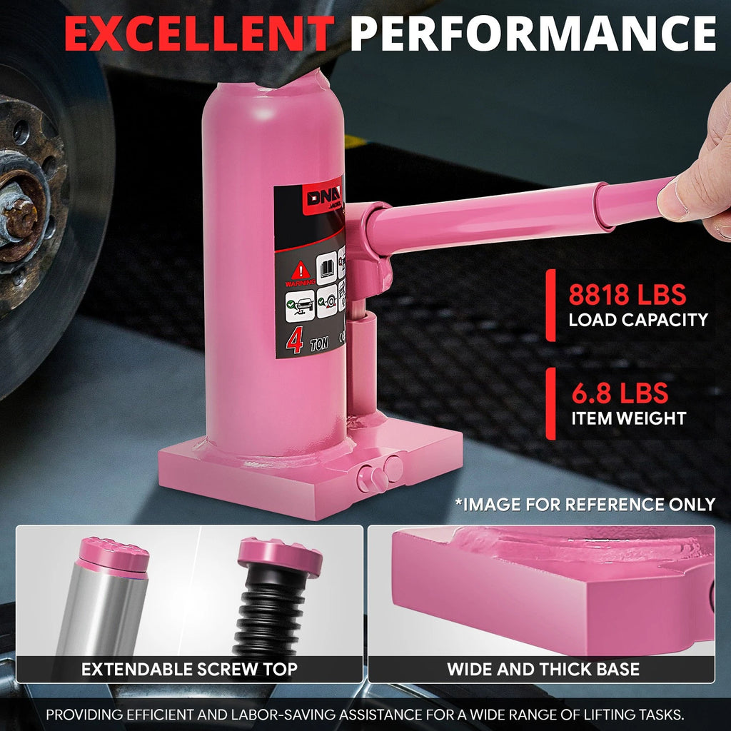 4 Ton Air Hydraulic Bottle Jack for Cars Trucks SUV (7.6"-15")