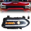 Left Driver Side Projector Headlight for Dodge Charger (2015–2023) Black