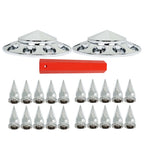Set of 4 Chrome Front Hub Covers for Semi Truck (33mm Nut)