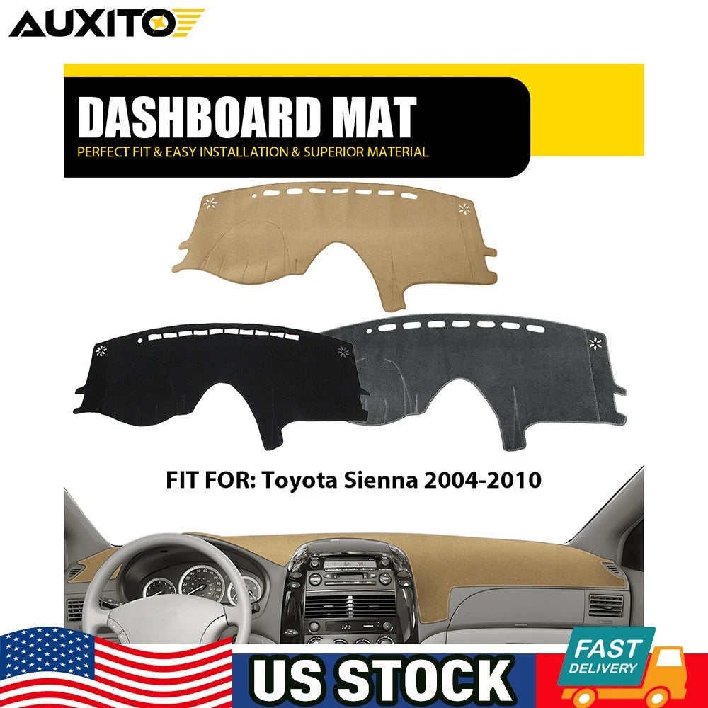 Dash Cover Mat for Toyota Sienna (2004–2010) - Black Gray Beige